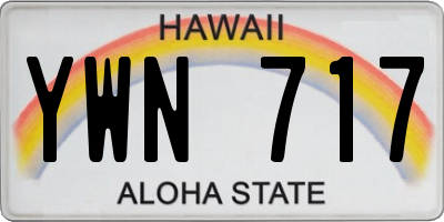 HI license plate YWN717