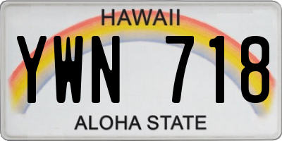 HI license plate YWN718