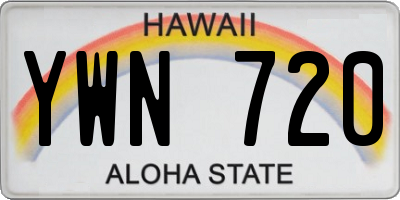 HI license plate YWN720