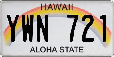 HI license plate YWN721