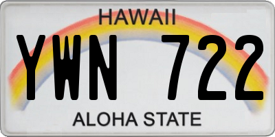 HI license plate YWN722