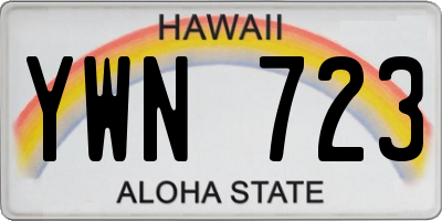 HI license plate YWN723