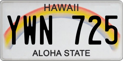 HI license plate YWN725