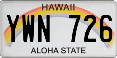 HI license plate YWN726