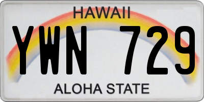 HI license plate YWN729