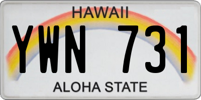 HI license plate YWN731