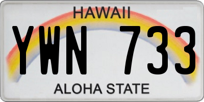 HI license plate YWN733