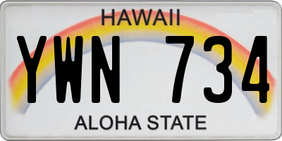 HI license plate YWN734