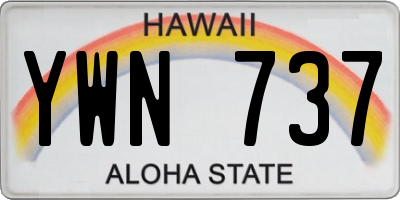HI license plate YWN737