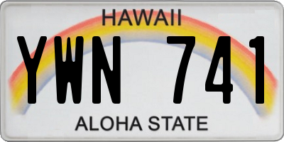 HI license plate YWN741