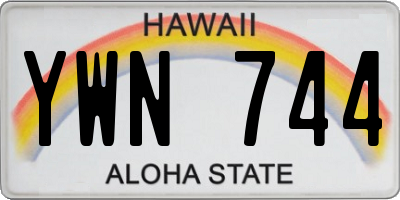 HI license plate YWN744