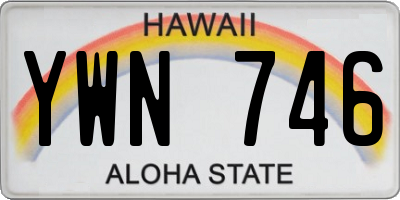HI license plate YWN746