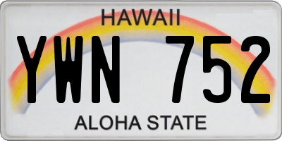 HI license plate YWN752