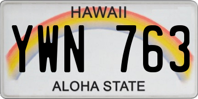 HI license plate YWN763