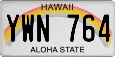 HI license plate YWN764