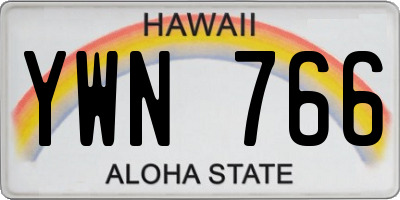 HI license plate YWN766