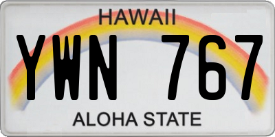 HI license plate YWN767