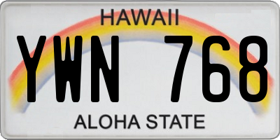 HI license plate YWN768