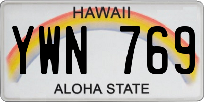 HI license plate YWN769