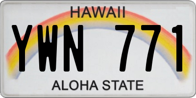 HI license plate YWN771