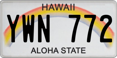 HI license plate YWN772