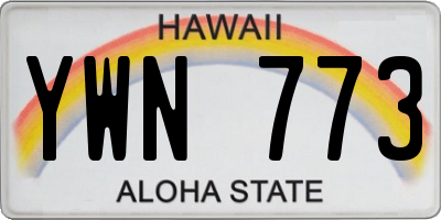 HI license plate YWN773
