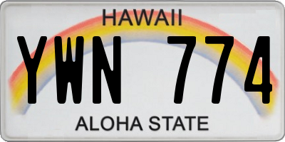 HI license plate YWN774