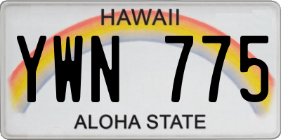 HI license plate YWN775
