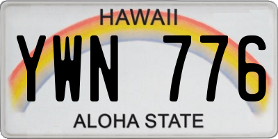 HI license plate YWN776