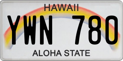 HI license plate YWN780