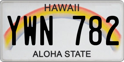 HI license plate YWN782