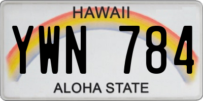 HI license plate YWN784