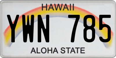 HI license plate YWN785