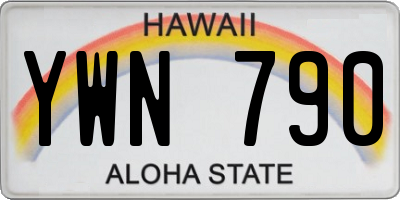 HI license plate YWN790