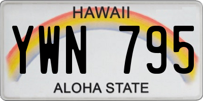 HI license plate YWN795