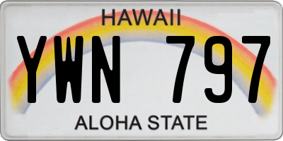 HI license plate YWN797