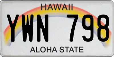 HI license plate YWN798