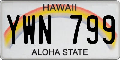 HI license plate YWN799