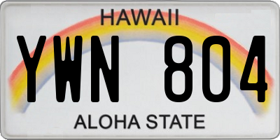 HI license plate YWN804