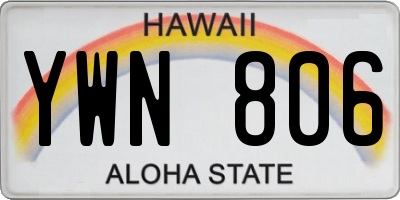HI license plate YWN806