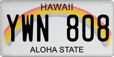 HI license plate YWN808