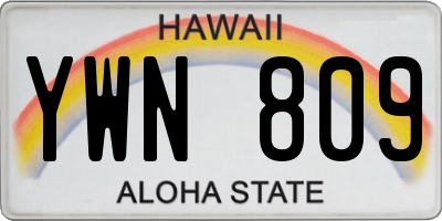HI license plate YWN809