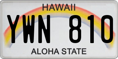 HI license plate YWN810