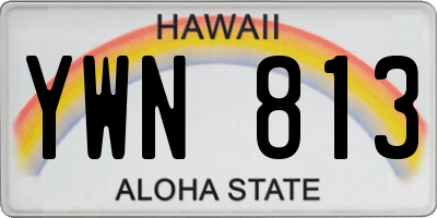 HI license plate YWN813
