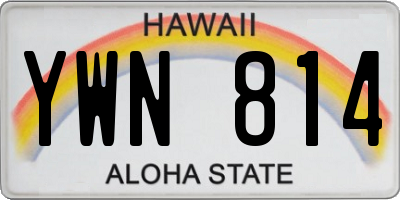 HI license plate YWN814