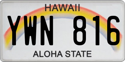 HI license plate YWN816