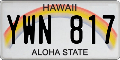 HI license plate YWN817