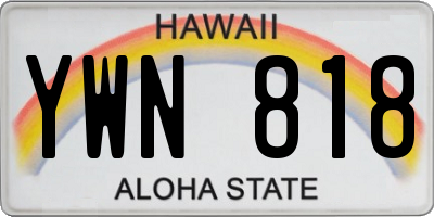 HI license plate YWN818