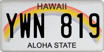 HI license plate YWN819