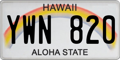 HI license plate YWN820